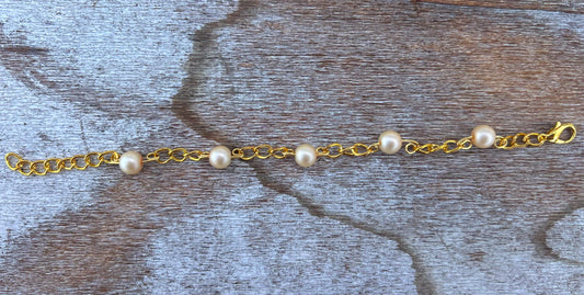 Ocean Inspired Off Pink Pearl Bracelet