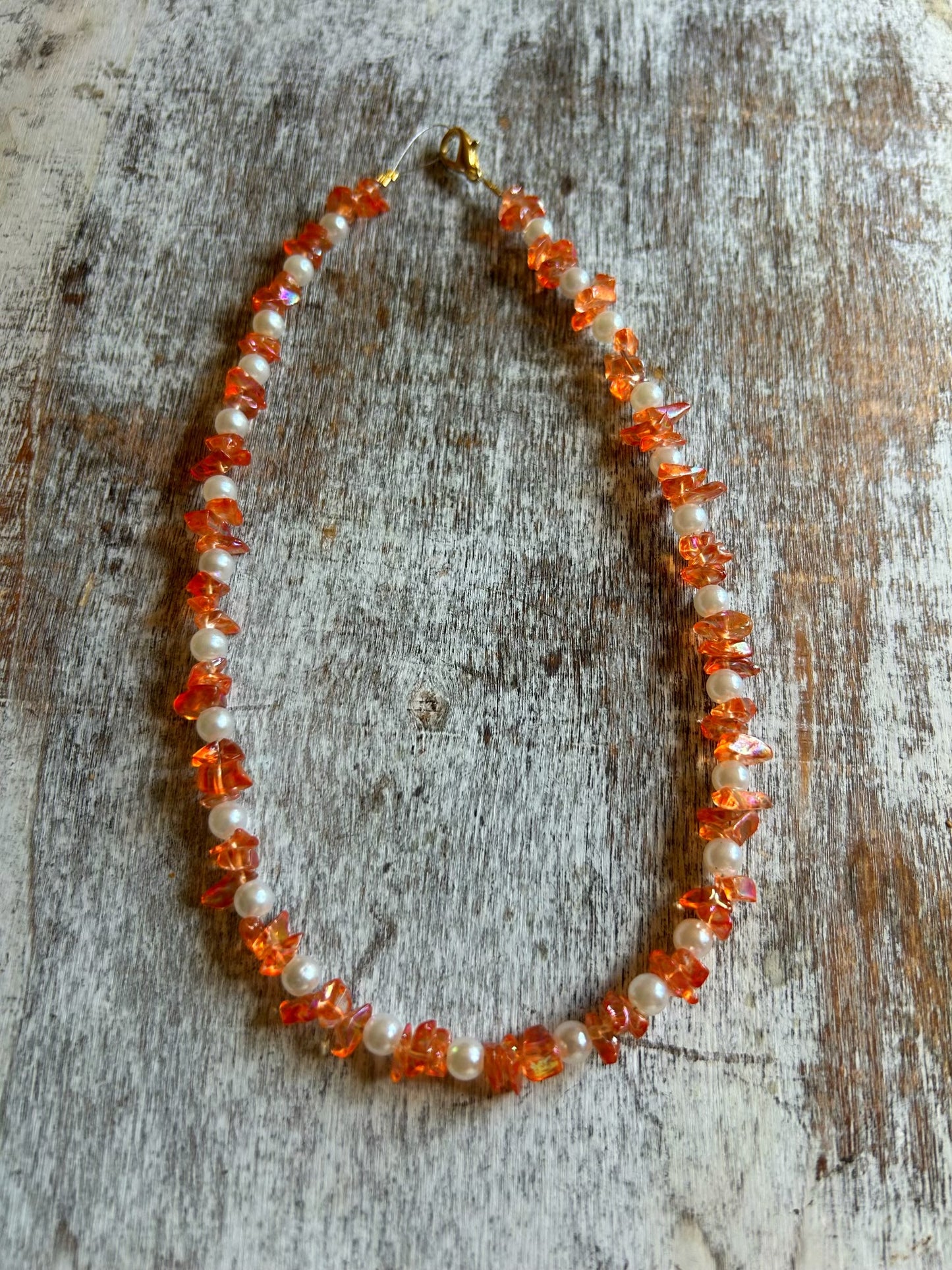 Sunset and Pearls Necklace