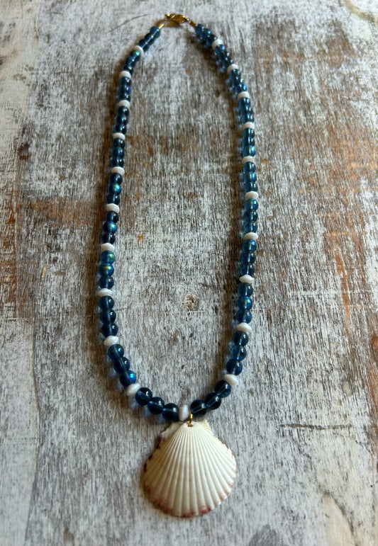 Blue Waves Beaded Necklace